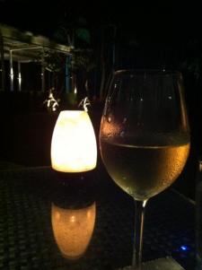A glass of wine at night, relax