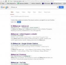 Search my name in google search engine (2014, Aug)