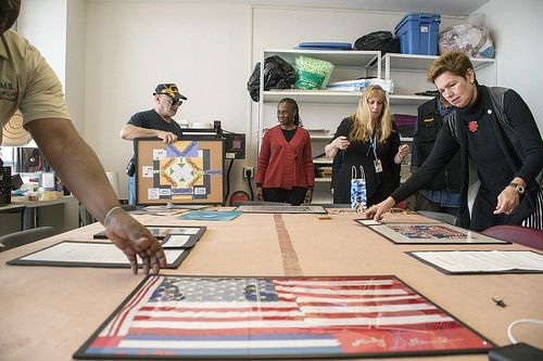 First Lady Chirlane McCray visits the VA Recreational Art Therapy Program’s Brooklyn Campus