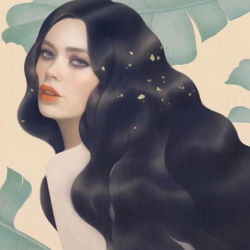 hsiaoron: Illustration I did for Loreal ParisÂ  lorealparisusa: For the love of light. Locks go luminous with Sleek It Strand Smoother, the serum spray that adds 24-hour shine. Created by Ron Cheng Hsaio.Â 