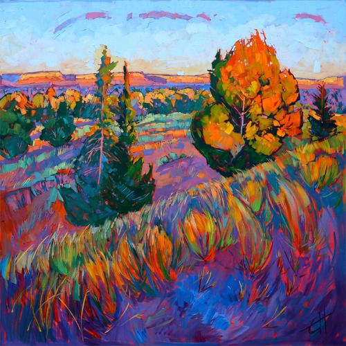 itscolossal: Oil Landscapes Transformed into Mosaics of Color by Erin Hanson