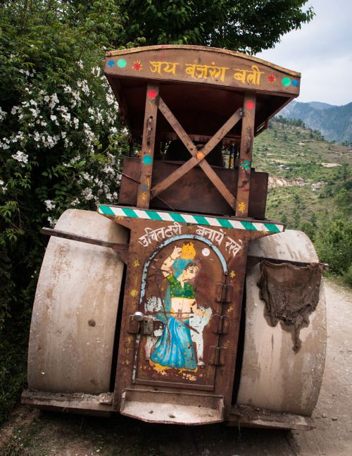 thenothingnessofpersonality: Hand-painted steamroller, Indian Himalayas.