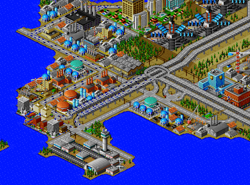 retronator: I spent todayâs evening playing Sim City 2000 from year 1900 to 2015. This is my island Retropolis (pun), hehe. ^_^