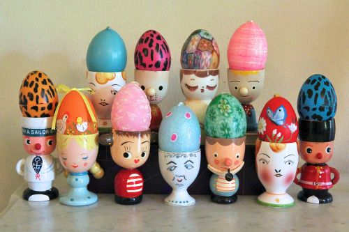 thetypologist: Happy Easter weekend! Egg cup collection by Karol Franks.