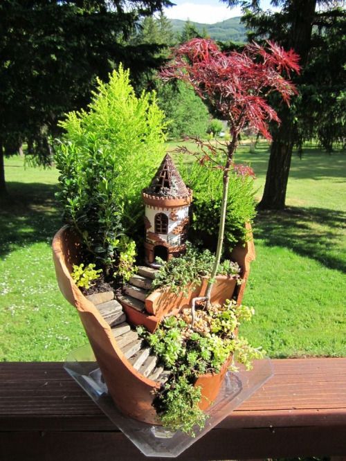 sortra: 40 Magical DIY Fairy Garden Ideas