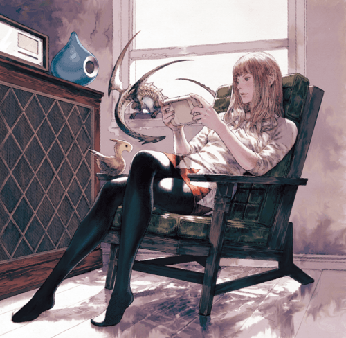 karltoonist: Cover for a Square-Enix vinyl music record called âSQ TRAX.â Art by Akihiko Yoshida.