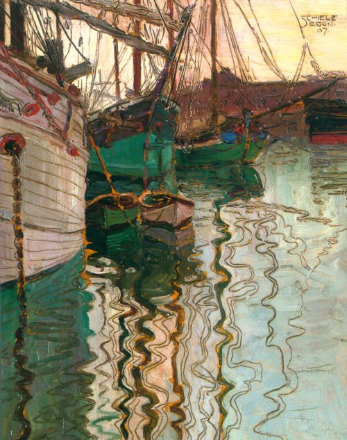 Hafen von Triest, 1907, 1908 by Egon Schiele @tumb.epicks.item.132432195760651.ws