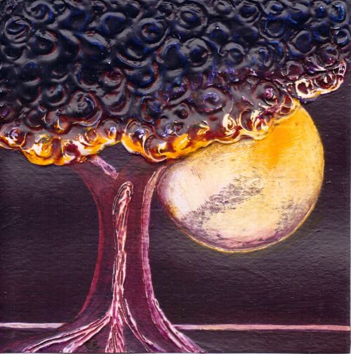 feclark: 'Bramble Berry Moon' - 11.9cm x 11.9Â cm, acrylic on paper, by F. E. Clark. This is one of my wee paintings that will be at the Inchmore Gallery, near Inverness from the 8th of November 2014. Â  @tumb.epicks.item.955344114120405.ws