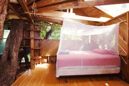 Treehouse Canopy in Permaculture Farm. Three level treehouse... (Tree Houses)