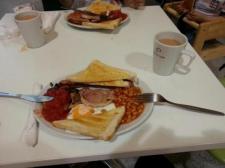 All Day Breakfast at Sharon Cafe in the Moor Market, only 3 pounds 50 with tea
