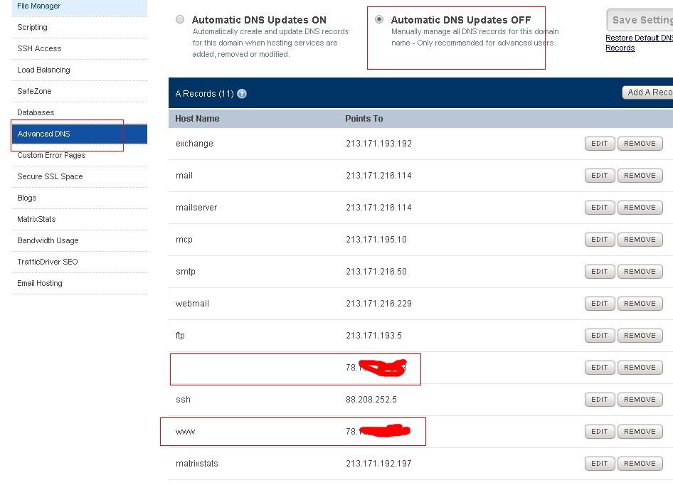 Point the Shared Host at Fasthosts to Quickhost UK VPS, point-fasthosts-shared-host-to-quickhostuk-advanced-dns-a-records-automatic-dns-updates-off.jpg [Computers and Technology]