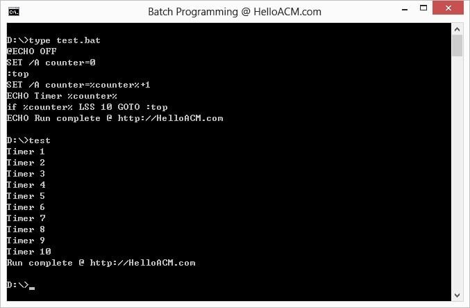 305f8e1fd80ce53d5a4f0a221bc8790b Loop Implementation at Windows Batch Programming batch script beginner DOS implementation programming languages tricks windows windows command shell 