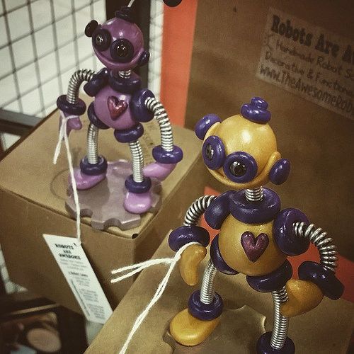 Two new robots in the shop, need a loving and geeky home