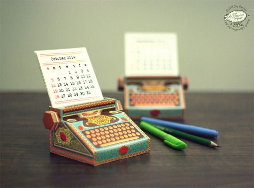 itscolossal: DIY Printable Paper Typewriter Calendars