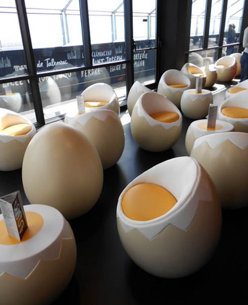 egg chairs and tablesâ¦.