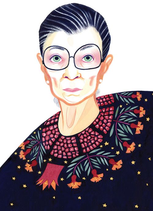 beouija: Portrait of the inimitable Ruth Bader Ginsburg for The Times. Thank you AD Aviva Michaelov! If youâre an RBG fan &amp;amp; youâre into prints, you can buy a medium or large print of this piece on our shop site! @tumb.epicks.item.1135121