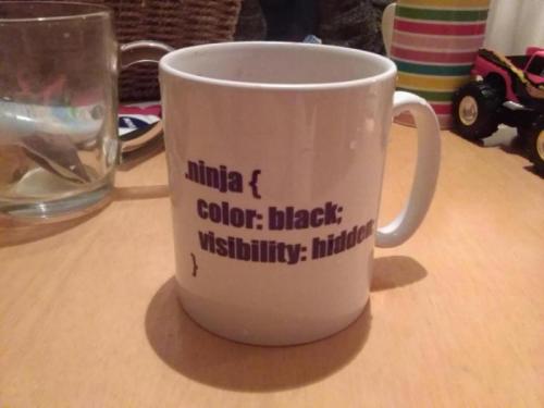 Programmer CSS Mug - Ninja - color black and visibility hidden
programmer-css-ninja-mug.jpg [Mugs for Programmer CSS]

File Size (KB): 351.46 KB
Last Modified: November 26 2021 17:22:44
