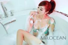 火辣美女性感透视睡衣浴缸中的湿身诱惑写真