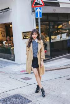 韩国美女时尚秋装街拍