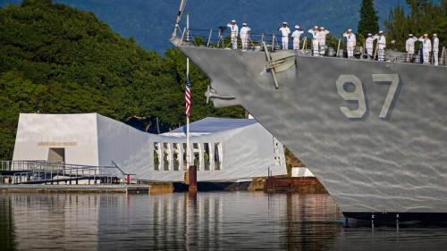 Enlisted personnel on the USS Halsey in 2016 commemorating the 75th anniversary of the attack on Pearl Harbor in Honolulu, Hawaii (© Kent Nishimura/Getty Images) Bing Everyday Wallpaper 2017-12-08
/tmp/UploadBetaS1vk8b [Bing Everyday Wall Paper 2017-12-08] url = http://www.bing.com/az/hprichbg/rb/USSHalsey_EN-US8094323962_1920x1080.jpg

File Size (KB): 332.92 KB
Last Modified: November 26 2021 17:16:22
