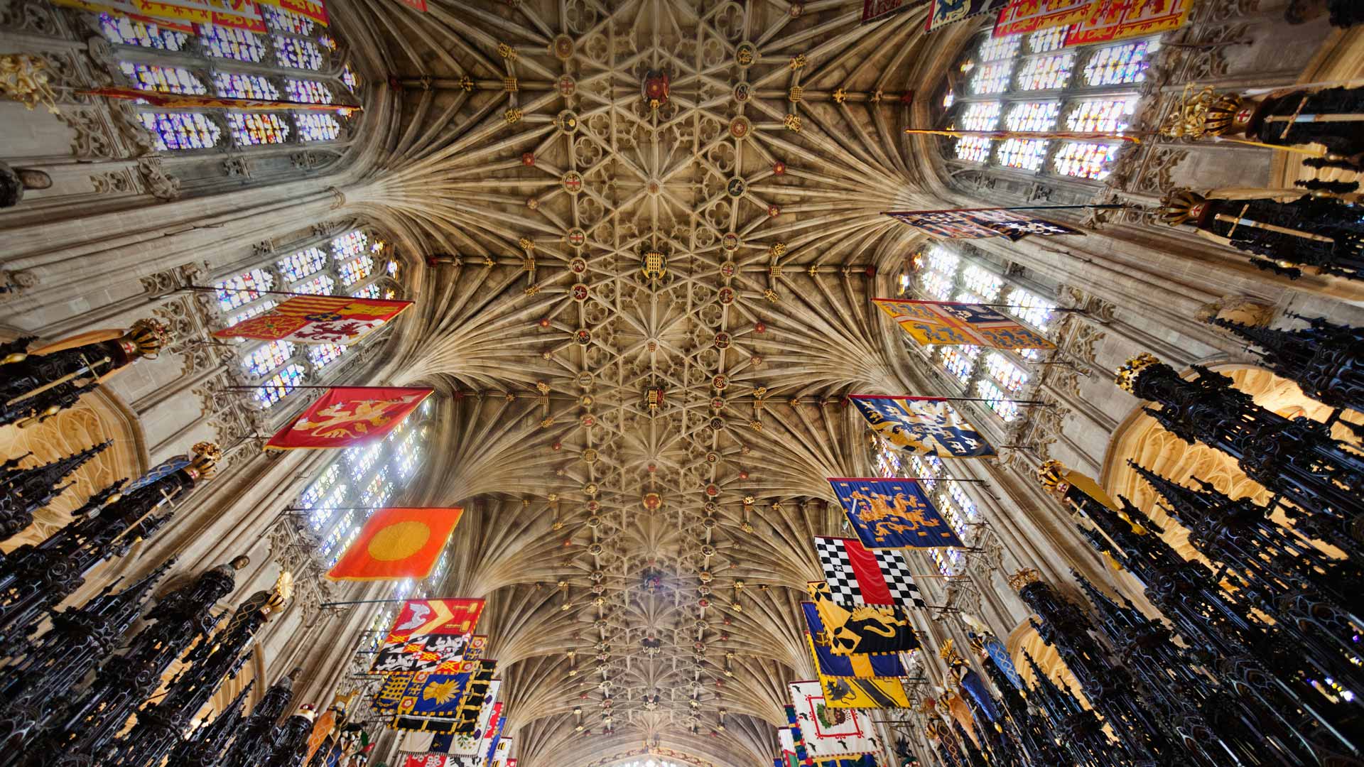 The Quire ceiling at St George's Chapel, Windsor Castle (© Steve Vidler/Alamy) Bing Everyday Wallpaper 2018-05-19, rYbwbI [Bing Everyday Wall Paper 2018-05-19] url = http://www.bing.com/az/hprichbg/rb/QuireCeiling_EN-GB8755882193_1920x1080.jpg