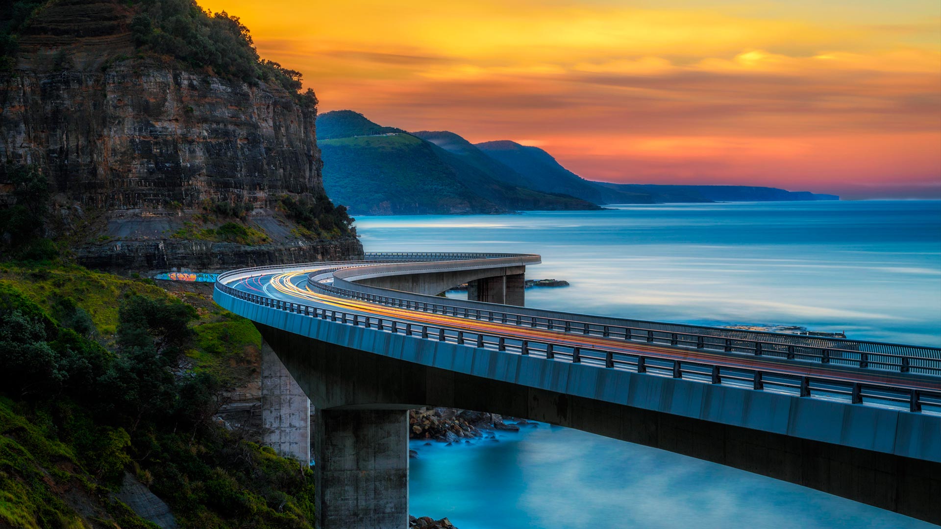 Sea Cliff Bridge along Australian Pacific Ocean coast