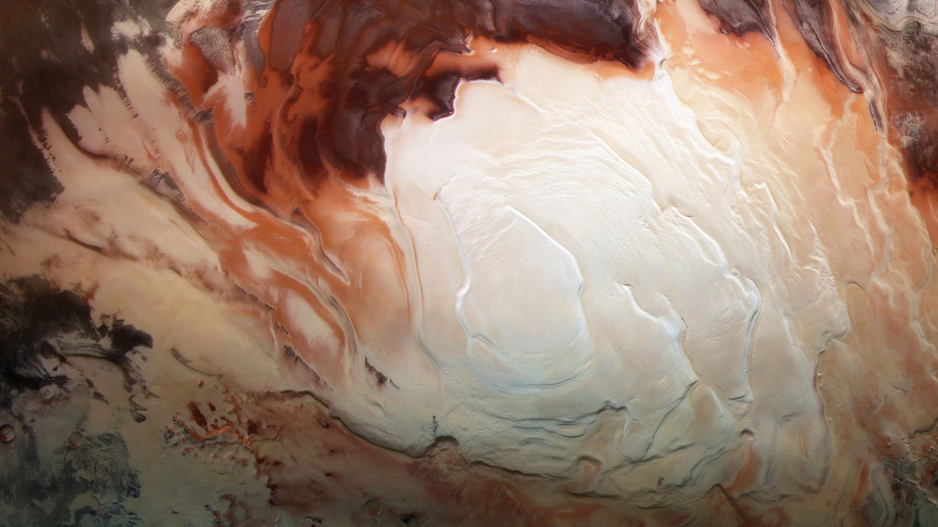 火星快车号传来的火星南极冰盖图像 (© ESA/DLR/FU Berlin/Bill Dunford) Bing Everyday Wallpaper 2019-08-13, 4xBzsL [Bing Everyday Wall Paper 2019-08-13] url = http://www.bing.com/th?id=OHR.MartianSouthPole_ZH-CN0324422893_1920x1080.jpg