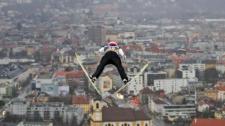 German ski jumper Markus Eisenbichler competing in the Four Hills Tournament, Innsbruck, Austria, on January 3, 2018 (© Daniel Karmann/picture alliance via Getty Images) Bing Everyday Wallpaper 2019-12-29