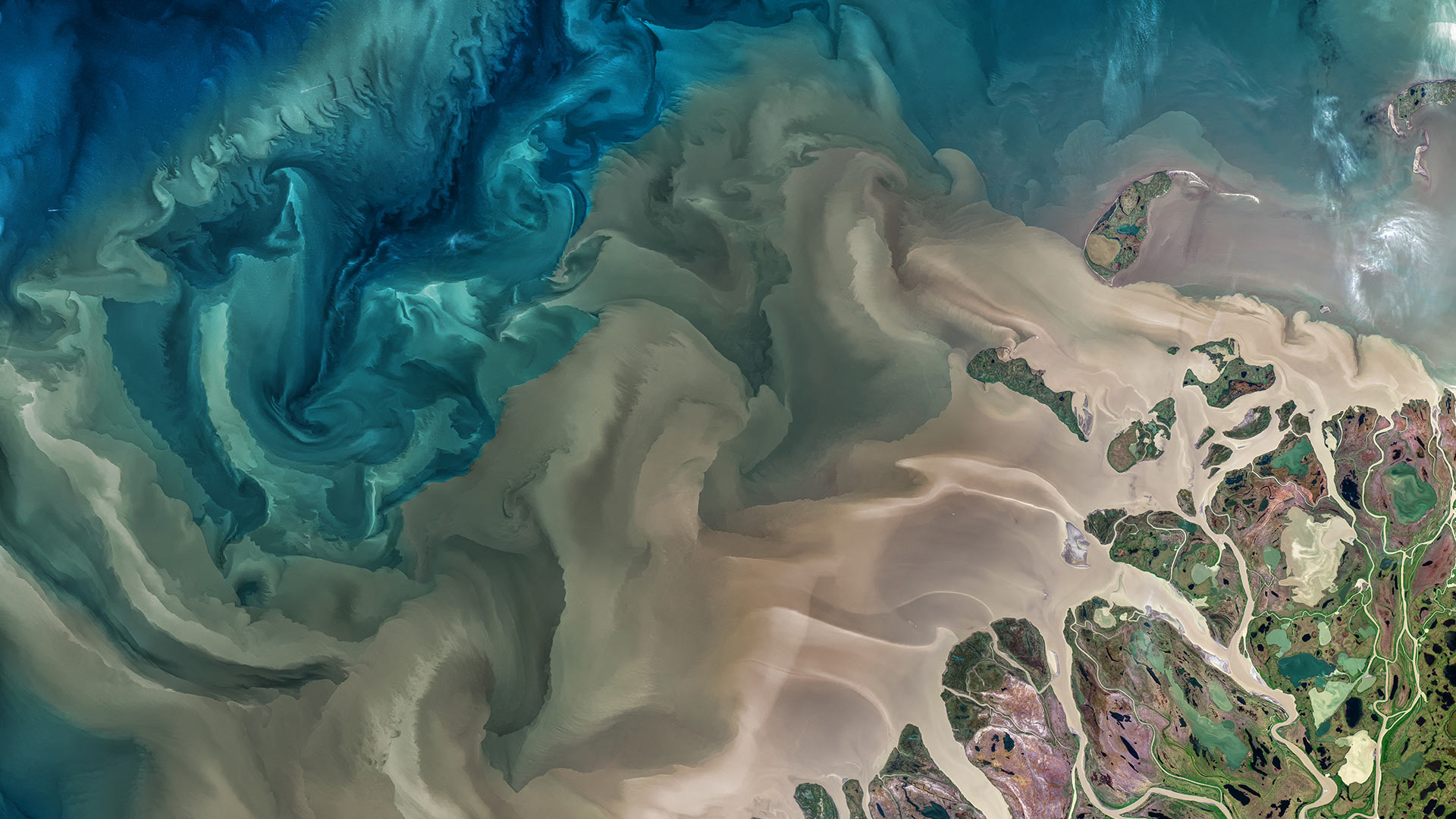 注入海中的马更些河，加拿大 (© Norman Kuring, GSFC/NASA/USGS Landsat) Bing Everyday Wallpaper 2021-09-26, jP1nkF [Bing Everyday Wall Paper 2021-09-26] url = http://www.bing.com/th?id=OHR.MackenzieRiver_ZH-CN0214805768_1920x1080.jpg