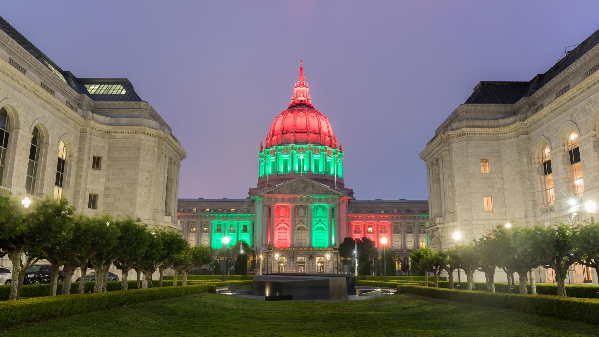 City Hall lit up for Juneteenth in San Francisco, California (© yhelfman/Shutterstock) Bing Everyday Wallpaper 2023-06-20, rFMRz8 [Bing Everyday Wall Paper 2023-06-20] url = http://www.bing.com/th?id=OHR.SanFranHall_EN-US0993956473_1920x1080.jpg