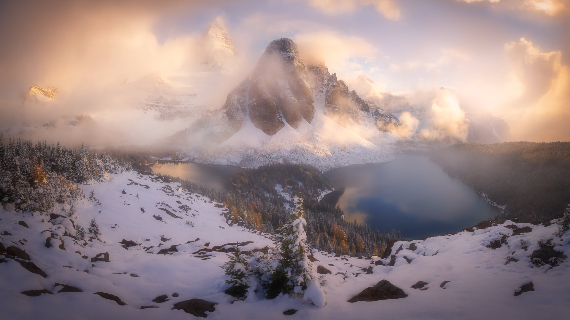 日落时分风暴渐渐消散，阿西尼博因山省立公园，加拿大 (© Jeff Lewis/TANDEM Stills + Motion) Bing Everyday Wallpaper 2024-11-28, bMmCnu [Bing Everyday Wall Paper 2024-11-28] url = http://www.bing.com/th?id=OHR.AssiniboineTS_ZH-CN9936042562_1920x1080.jpg