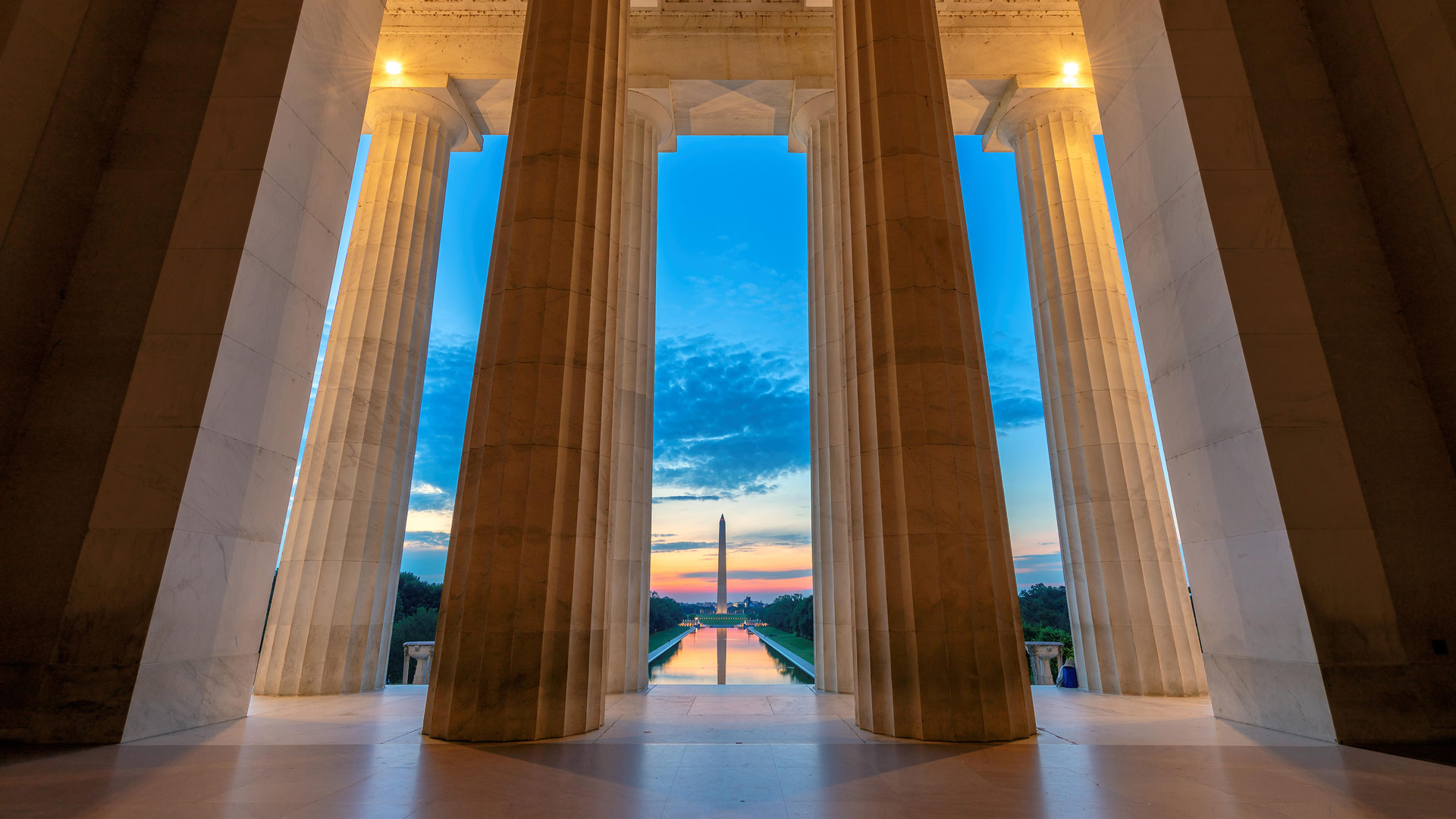 The Washington Monument seen from the Lincoln Memorial, Washington, DC (© lucky-photographer/Alamy) Bing Everyday Wallpaper 2025-02-18, QVXn3K [Bing Everyday Wall Paper 2025-02-18] url = http://www.bing.com/th?id=OHR.LincolnSunrise_EN-US7725604655_1920x1080.jpg