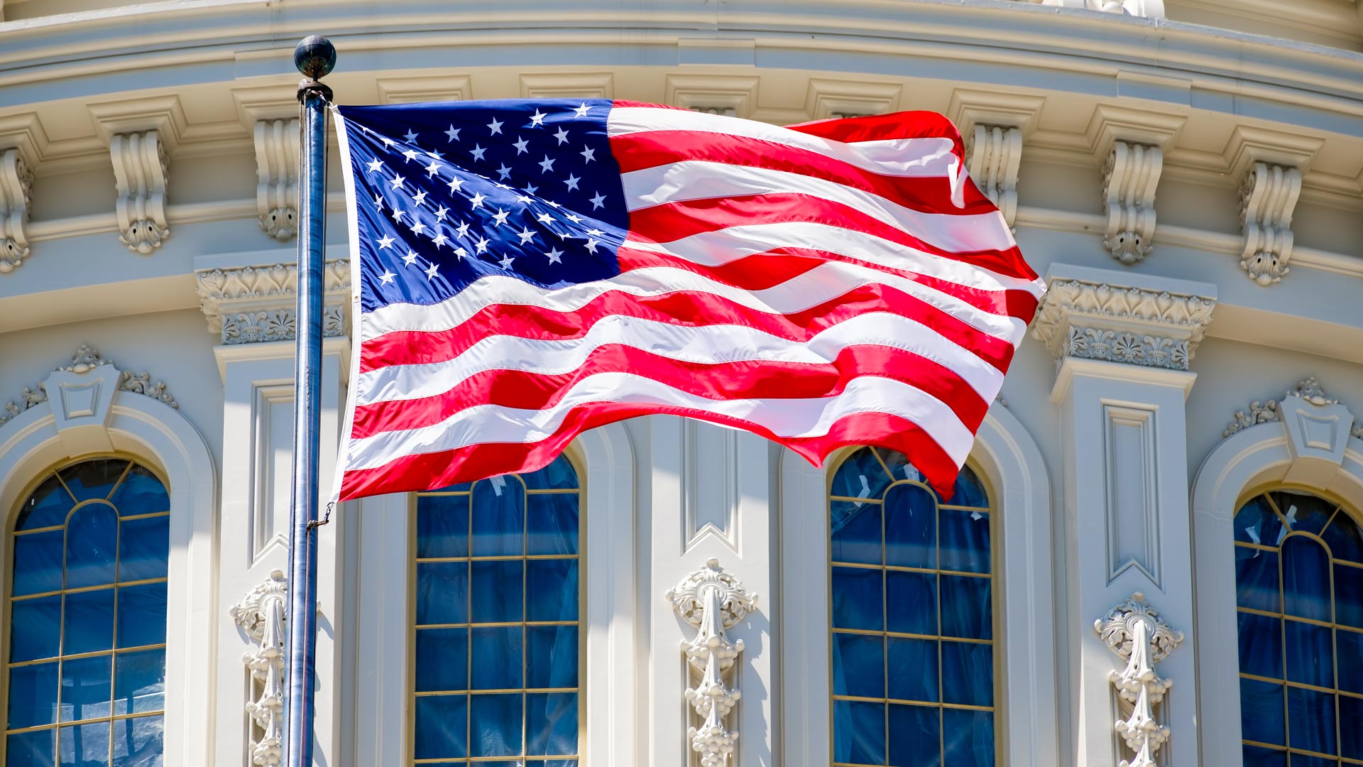 Flag display at the US Capitol, Washington, DC (© kmiragaya/Adobe Stock) Bing Everyday Wallpaper 2025-06-15, zx6Gau [Bing Everyday Wall Paper 2025-06-15] url = http://www.bing.com/th?id=OHR.FlagCapitolDC_EN-US1553861171_1920x1080.jpg