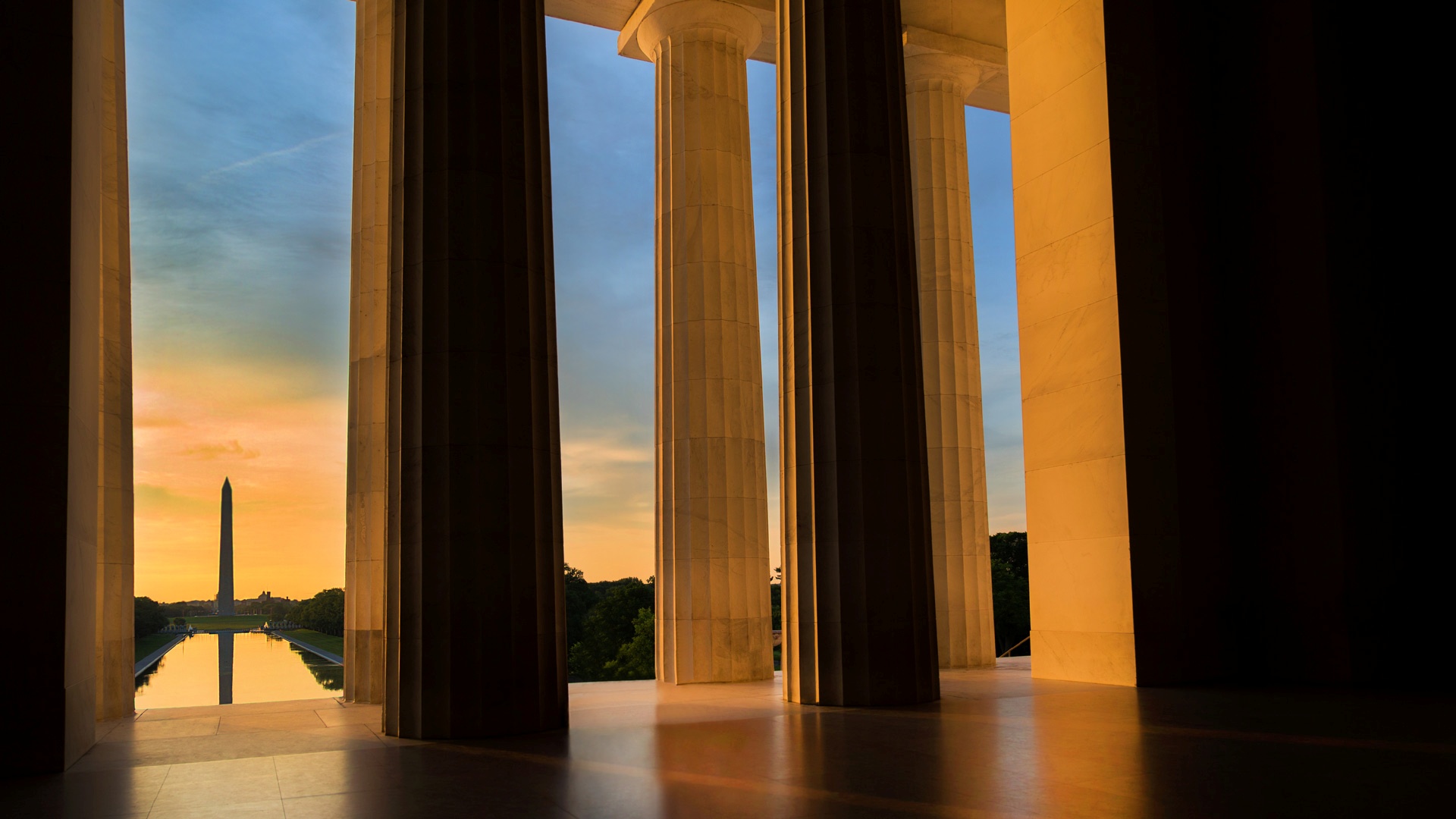 Washington Monument seen from Lincoln Memorial, Washington, DC (© RickSause/Getty Images) Bing Everyday Wallpaper 2026-01-20, mRjQux [Bing Everyday Wall Paper 2026-01-20] url = http://www.bing.com/th?id=OHR.MLKSunrise_EN-US0641684404_1920x1080.jpg